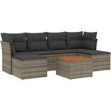 Maison Chic Seti vrtnega pohištva - Vrtna garnitura - Vrtni pohištvo set 7-delna z blazinami siv poli ratan, (21802047) | Shoptok.si