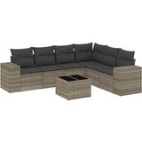 Maison Chic Seti vrtnega pohištva - Vrtna garnitura - Vrtni pohištvo set 7-delna z blazinami siv poli ratan, (21801513) | Shoptok.si