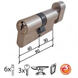 Dabel cilindar sa dugmetom CL2036K Nikl 90mm(30-60) 3K DBP1 | ePonuda.com