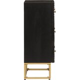  Ladičar crni 55 x 30 x 76 cm od masivnog drva manga i željeza | shoptok.hr
