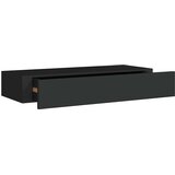  Zidna polica s ladicom crna 60 x 23,5 x 10 cm MDF | Eponuda.com