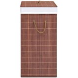  Košara za rublje od bambusa s 2 odjeljka smeđa 100 L | shoptok.hr