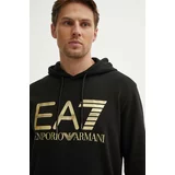 Ea7 Emporio Armani Bombažen pulover moški, črna barva, s kapuco, PJSHZ.6DPM16