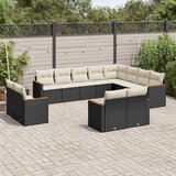 vidaXL 12-dijelni set vrtnih sofa od poliratana s jastucima crni | shoptok.hr