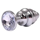 Metalni analni plug | Rebrasti Beli veličina S