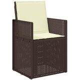  Vrtni set za objed s jastukom 5 pcs Smeđa i krem PP | shoptok.hr