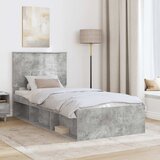  Krevetna konstrukcija s ladicama Betonska siva 100 x 200 cm | shoptok.hr