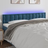 vidaXL LED posteljno vzglavje temno modro 200x5x78/88 cm žamet | Shoptok.si