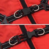 vidaXL Pasji plašč s pasom Nepremočljiv odsevni rdeč 2XL | Shoptok.si