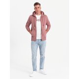 Ombre BASIC men's unbuttoned cotton sweatshirt - dark pink | Eponuda.ba