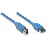 Manhattan Kabl USB A (M) - USB B (M) USB 3.0 2m Blue 322430 kabal cene