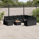  11-dijelni set vrtnih sofa od poliratana s jastucima crni | shoptok.hr