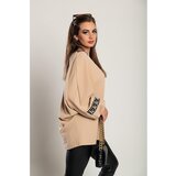 Fenzy Široka Majica S Geometrijskim Uzorkom, Krem | shoptok.hr