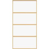 vidaXL Drsna vrata zlata 102,5x205 cm prozorno ESG steklo in aluminij | Shoptok.si