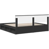  Krevetna konstrukcija Crna 200 x 200 cm Čvrsto borovo drvo Slike