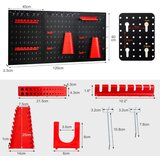  Zid za alat s 25 visećih ploča, sortiman držača ploča, 3 perforirane ploče 120 x 60 cm | shoptok.hr