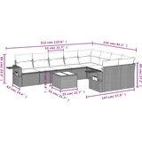 vidaXL 10-dijelni set vrtnih sofa poliratan s jastucima svijetlosivi | shoptok.hr