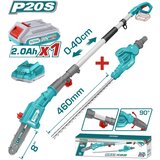 Total Akumulatorska teleskopske pila i škare 2800spm /460 mm /4,5m/s /200mm /P20S (SET Baterija 1x2Ah, Punjač) (TPTS201681) | shoptok.hr