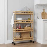  Kuhinjska Kolica s Kotačima Prirodna 60 x 18 x 97 cm Bambus | shoptok.hr