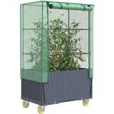 vidaXL Povišena gredica s pokrovom i kotačima 80 x 50 x 182 cm | shoptok.hr