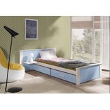  Drveni dječji krevet Aldo Plus s ladicama - bijeli - plavi - 180x80 cm | shoptok.hr