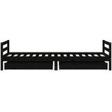  Okvir za dječji krevet s ladicama crni 90 x 200 cm od borovine | shoptok.hr