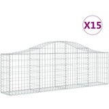  Lučne gabionske košare 15 kom 200x30x60/80 cm pocinčano željez | shoptok.hr