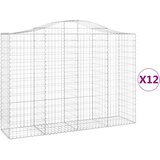  Lučne gabionske košare 12kom 200x50x140/160cm pocinčano željezo | shoptok.hr