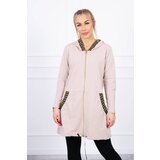 Kesi Sweatshirt with decorative belt in beige color Cijene