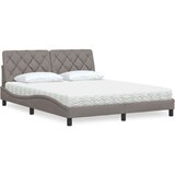  Postelja z vzmetnico taupe 160x200 cm blago | Shoptok.si