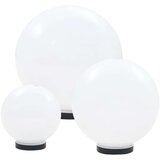 vidaXL LED okrogle svetilke 3 kosi krogla 20/30/40 cm PMMA | Shoptok.si