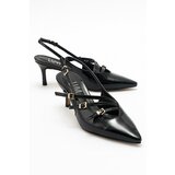 LuviShoes MAGRA Women's Black Patent Leather Heeled Shoes Cene