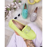 Resti Women's lime green moccasins with ornament Fogras Cene