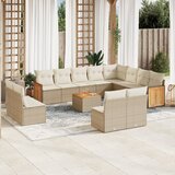 vidaXL 13-dijelni set vrtnih sofa s jastucima poliratan Bež | shoptok.hr