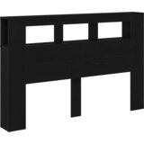 LED glava kreveta s policom Crni hrast 160 x 18,5 x 103,5 cm | Eponuda.ba