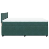 vidaXL Box spring postelja z vzmetnico temno zelen 140x190 cm žamet | Shoptok.si