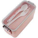Prenosna lunch box posoda za hrano 750ML + pribor roza Cene