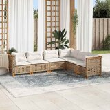  6-dijelni set vrtnih sofa s jastucima bež od poliratana 63.5 x 63.5 x 62 cm | Shoptok.si