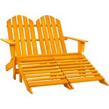 Vrtni dvosjed Adirondack od jelovine s otomanom narančasti - Narančasta 1 | shoptok.hr