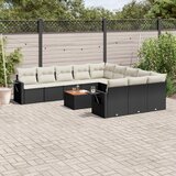  12-dijelni set vrtnih sofa od poliratana s jastucima crni | shoptok.hr