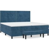  S oprugama i madracem tamnoplavi 200x200 cm baršunasti | shoptok.hr