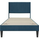  Okvir za krevet s uzglavljem Plava 90 x 190 cm Baršun - Plava 90 x 190 cm | shoptok.hr