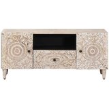 TV ormar s ladicama Bijelo 105 x 33 5 x 46 cm Čvrsto drvo manga - Bijelo | shoptok.hr