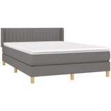 vidaXL Krevet s oprugama i madracem tamnosivi 140x190 cm od tkanine | shoptok.hr