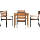  Vrtni set za objed 5 kom. Crna Čvrsto drvo akacije 85 x 85 x 74 cm | Shoptok.si