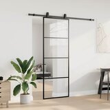  Klizna vrata s priborom crna 76 x 205 cm od ESG stakla | shoptok.hr