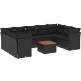  The Living Store Vrtna sedežna garnitura 10-delna z blazinami črn poli ratan - Vrtna Sedežna Garniture, (21452971) | Shoptok.si