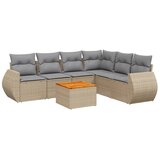 Maison Chic Seti vrtnega pohištva - Vrtna garnitura - Vrtni pohištvo set 7-delna z blazinami bež poli ratan, (21806851) | Shoptok.si