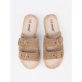 SEASTAR Beige braided slippers on a platform with buckles | Shoptok.si