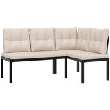  4-dijelni set vrtnih sofa s jastucima čelik obložen prahom crni | Eponuda.com